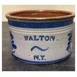 Walton NY Stoneware Crock in Gray Salt Glaze - 4"x