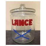 Vintage Collectible Lance Glass Cracker Jar W/ Lid