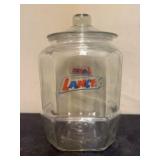 Vintage Collectible Lance Glass Cracker Jar W/ Lid