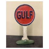 Vintage Gulf Cast Iron Doorstop - 5"x9.5"