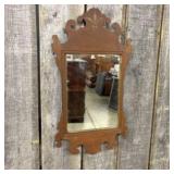 Antique Chippendale Style Mahogany Wall Mirror 15"