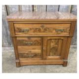 Antique Victorian Eastlake Marble Top Washstand 16