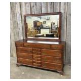Traditional Cherry Wood Dresser With Mirror 19"X62