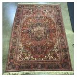 Vintage Persian Heriz Handmade Wool Rug featuring