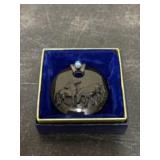 Sterling Silver Bail Set Carved Onyx Horses Pendan