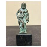 Bronze Figure of the Greek god Asclepius on black