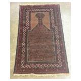 Hand-knotted Afghan Baluch Tribal Prayer Rug