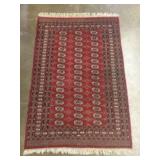 Hand-knotted Pakistani Bokhara Rug Made of 100% Wo