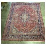 Vintage, Hand-knotted Persian Kashan Rug featuring