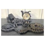 Vintage Cast Iron Trivets And Decorative Items 11"