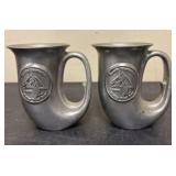 Two (2) 1982 Sports Illustrated Pewter Horn Tankar