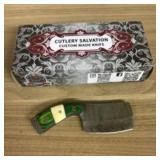 Damascus Fixed Blade Knife With Decorated Handle,