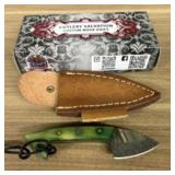 Custom Damascus Fixed Blade Fist Knife With Decora