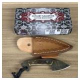 Custom Damascus Fixed Blade Fist Knife With Decora