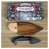 Custom Damascus Fixed Blade Fist Knife With Decora