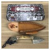 Custom Damascus Fixed Blade Fist Knife With Decora