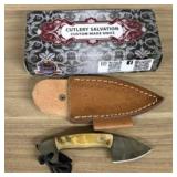 Custom Damascus Fixed Blade Fist Knife With Decora