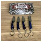 Lot Of 4 Damascus Fixed Blade Knives With Decorate