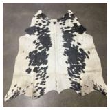 Black - White Natural Cowhide Rug 59"X63"