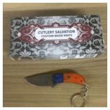 Damascus Fixed Blade Knife With Decorated Handle,