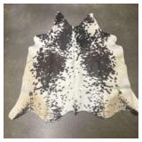 Black - White Natural Cowhide Rug 61"X59"