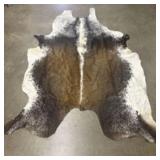 Brown - White Tricolor Natural Cowhide Rug 78"X92"