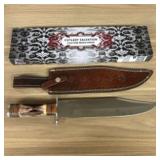 Custom Made Bowie Or Hunting Knife With Decorated