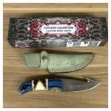 Custom Fixed Blade Knife With Decorated Handle, Le
