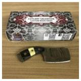 Damascus Fixed Blade Knife With Decorated Handle,