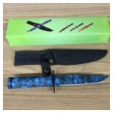 Zombie Skulls Wilderness Knife With Sheath, Compas