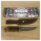 Custom Damascus Fixed Blade Knife With Decorated H