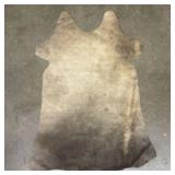 Tan - Brown Natural Goat Hide Rug 26"X37"