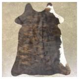 Brown - White Tricolor Natural Goat Hide Rug 26"X3