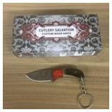 Damascus Fixed Blade Knife With Decorated Handle,