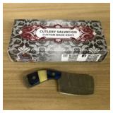 Damascus Fixed Blade Knife With Decorated Handle,