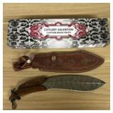 Custom Kukri Style Damascus Fixed Blade Knife With