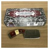 Damascus Fixed Blade Knife With Decorated Handle,