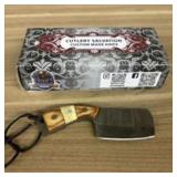 Damascus Fixed Blade Knife With Decorated Handle,