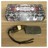 Damascus Fixed Blade Knife With Decorated Handle,