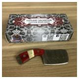 Damascus Fixed Blade Knife With Decorated Handle,