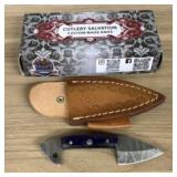 Custom Damascus Fixed Blade Fist Knife With Decora