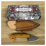 Custom Damascus Fixed Blade Fist Knife With Decora