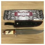 Custom Made Large Bowie Or Hunting Knife With Blac