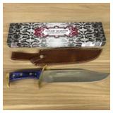 Custom Steel Hunting Knife With Decorated Handle,