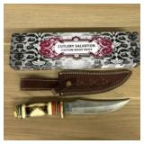 Custom Fixed Blade Hunting Knife With Decorated Ha