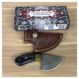 Custom Damascus Fixed Blade Knife Gut Hook With De