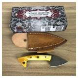 Custom Damascus Fixed Blade Fist Knife With Decora