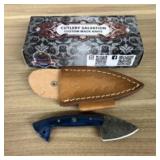 Custom Damascus Fixed Blade Fist Knife With Decora