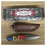 Custom Fixed Blade Knife With Decorated Handle, Le