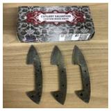 Lot Of 3 Custom Damascus Fixed Blade Knives 4.5"